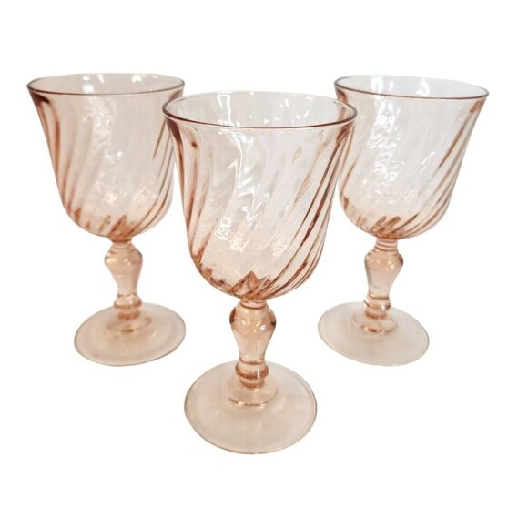 Vintage Luminarc in Verriere D'Arques France  Rosaline Pink Swirl 1970's - Picture 4 of 12